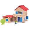 Jeujura Set di costruzioni in legno 140 pezzi Casetta