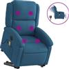 vidaXL Sedia per massaggi con supporto in piedi Velluto Blu Elettrico