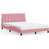 vidaXL Struttura letto senza materasso "Hanko" Rosa 140x200 cm Velluto