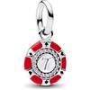 The Charmery Ciondolo portafortuna a forma di chip da poker, in argento 925, compatibile con braccialetti Pandora, Trollbeads, Chamilia, Biagi e molti altri braccialetti con charm del Regno Unito.