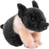 Uni-Toys - maialino da sella, rosa e nero - 20 cm (lunghezza) - maiale, fattoria - peluche
