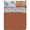 PENSIERI DELICATI Completo Letto Matrimoniale 100% Cotone, Completo Lenzuola Matrimoniali 180x200 Comprensivo di Lenzuolo sotto, sopra e 2 Federe, Made in Italy, Fantasia Volare Arancio