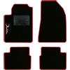 QUEMAR Tappetini Auto per Lancia Delta 2008-2014, Bordo Rosso, 1 Ricamo | Kit Tappeti Moquette e Gomma su Misura / Set 2 Anteriori + 2 Posteriori / Ricami e Colori Personalizzati / Antiscivolo