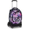 Seven Trolley Scuola Jack 8 Ruote BUZZY NOTE GIRL, Nero, 34 L, Scomponibile, 3 in 1, Tasche multifunzione, Cross-over System, Barra telescopica regolabile, Scuola elementare e media, Bambina, Ragazza