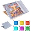 Tektalk Tavola per puzzle pieghevole con staffa/supporto regolabile a 4 angolazioni, leggero, portatile, con cavalletto in legno, tavolo puzzle pieghevole in feltro, per un massimo di 1500 pezzi