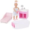 Lori - Ensemble de baignoire di Adelina - Mobili da bagno per mini bambole e giocattoli - 3 anni +