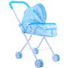 Alasum Passeggino Giocattolo per Bambole Testa Orso Blu, Leggero e Compatto, Passeggino per Casa delle Bambole per Giochi di Ruolo e Sviluppo Sensoriale