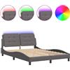 vidaXL Letto con LED senza materasso "Zadar" Grigio 140x200 cm