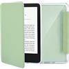 DEESOOCO Custodia compatibile con Kindle Paperwhite 2024 (12a generazione - 7), Clear Soft Colorsoft Signature Edition -2025/2026, PU Magnetic Cover Case con Auto Wake/Sleep (Black) (Green)