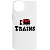 My Love Store - Gifts With A Heart Custodia per iPhone 14 Plus I Love Red Heart Trains Model Railroad Hobby Lover