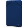 HP Custodia Protettiva Reversibile per Laptop Portatili fino a 14 Pollici, Profilo Sottile e Senza Cerniera, Tessuto in Neoprene Disinfettabile e Lavabile in Lavatrice, Colore Nero/Blu