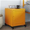 KTHLBRH Comodino in acciaio giallo senape comodino con ruote e stoccaggio, mobile ausiliario stabile ed elegante 36 x 39 x 43,5 cm