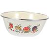 CHICAMPERA Ciotola Smaltata Vintage 2 Pezzi Ferro Smaltato Multiuso Beige | Design Retro Semplice, Fondo Piatto, Facile da Pulire, Uso Alimentare Quotidiano, Set Due Pezzi