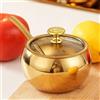 MINGZE MINGEZE Zuccheriera 300 ML, Acciaio inossidabile dorato, con coperchio trasparente e cucchiaio, per casa e cucina, ergonomico e dal design innovative