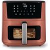 Tognana Iridea, Friggitrice ad aria 10L, doppia resistenza, display digitale, timer, 80-200°C, finestra, 2300W, Rosso Mela