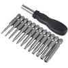 YuCool - Set di 12 punte per cacciavite Torx, codolo esagonale da 1/4, da T5 a T40, in acciaio S2, sicuro a prova di manomissione, comprende formato a stella a 6 punte, con 1 manico