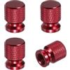 PATIKIL Caps in Alluminio per Valvola Pneumatico Rosso Universali 4pz | Caps Valvola Pneumatico, per Auto Bici SUV Veicolo, con Anello O in Gomma Universale