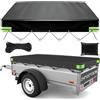 Demlaka Telone per rimorchio, 214 x 122 x 13 C, materiale Oxford, impermeabile, antivento, con occhielli rinforzati, per rimorchi auto (nero)