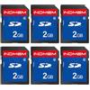 READYXIO INDMEM Scheda SD da 2 GB, 6 confezioni Classe 4 2 GB Scheda di Memoria Flash MLC Standard Secure Digital Card Camera Card