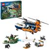 LEGO City Elicottero dell'Esploratore nella Giungla, Modellino di Veicolo Giocattolo da Costruire con Doppi Rotori, Giochi per Bambini da 8 Anni con Campo Base, 3 Animali Gorilla e 5 Minifigure 60437