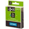 DYMO ORIGINAL DYMO Nastro Bianco su nero S0720610 45021 12mm x 7m, Standard-D1-ruolo