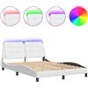 vidaXL Struttura letto con LED senza materasso "Zadar" Bianco 120x200 cm