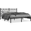 vidaXL Struttura letto con testiera in metallo nero 150x200 cm