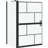 vidaXL Paravento per doccia da bagno nero e trasparente 80 x 68 x 128 cm