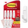 Command Gancio adesivo in plastica multiuso GP003-7NA, Bianco, Grande, 7 ganci + 12 strisce