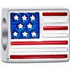 Bling Jewelry Rosso Bianco Blu Banda Americana Usa Patriottica Per Le Vacanze Stella Charm Bead Per Donne Adolescenti .925 Argento Adatto A Bracciale Europeo