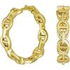 Bling Jewelry Orecchini a cerchio con catena mariner aperta a clip rotonda classica per donne, placcati in argento o oro 14K, 1,25 pollici.
