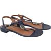 Emporio Armani X3Q065 Sandali Donna EU37 Blu Pelle Piatto Con Logo RRP212