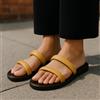 Emporio Armani X3P739 Donna Beige In Pelle Slipper Sandali EU37 Piatto