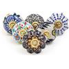 RAJRANG Pomelli in ceramica per armadietto, cassettiera e mobili, dipinti a mano antichi, boho, pomelli per armadietto, multicolore, confezione da 6