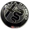 VS 2 Fregi Stemma Compatibili con Alfa Romeo Auto Logo 74mm New Black Per Cofano Anteriore e Posteriore Emblema Stemmi in Metallo