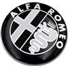 VS 2 Fregi Stemma Compatibili con Alfa Romeo Auto Logo 74mm Nero Bianco Per Cofano Anteriore e Posteriore Emblema Stemmi in Metallo