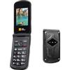AGM M10 Telefono Cellulare per Anziani,1200mAh 2.4 Flip Telefoni Cellulari Tasti Grandi,Volume alto,Funzione SOS,Contatti con Immagini,Chiamata Rapida,Cellulare anzian nero