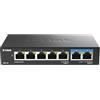 D-Link DMS-107/E Switch non gestito multi-gigabit a 7 porte con due porte da 2,5 G e cinque porte Gigabit, senza ventola, compatto, struttura in metallo, QoS, Plug and Play
