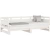 vidaXL Letto da giorno allungabile in pino massiccio bianco 2x(80x200) cm