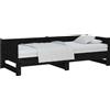 vidaXL Divano letto estraibile nero in legno massello di pino 2x(90x200) cm