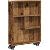 vidaXL Carrello portaoggetti stretto, aspetto legno recuperato 48x13x68 materiale a base di legno