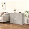 IBUQDDV Buffet mobile Credenze Armadietto Organizzatore Mobile bar Credenza Grigio Cemento 91x29,5x65 cm in Legno Multistrato per Soggiorno, Cucina, Sala da Pranzo
