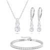 Clearine Trilogy, set di gioielli da donna con zirconi cubici e orecchini