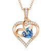 CDE Collana Donna Cuore Regalo Gioielli Donna Pendente Argento 925 Placcata Oro con Pietra di Nascita per Festa Della Mamma Compleanno San Valentino per Lei Mamma Fidanzata Moglie con 5A Cubic Zirconie
