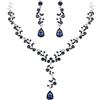 Clearine Matrimonio Sposa Foglia Goccia Cristalli Collana Orecchini Set Filigrana Gioielli