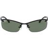 Ray-Ban Occhiali da Sole RB3183 006/71 Nero/Verde Unisex 63/15/125