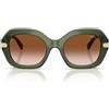 Vogue Occhiali da Sole VO5706SB 328713 Verde Trasparente/Marrone Sfumato Donna 50/21/140