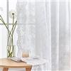 YJ YANJUN Tende in pizzo bianco 160 cm di lunghezza Set di 2 tende eleganti floreali semi trasparenti antiche corte vittoriane con filtro luce tascabile 160 cm x 150 cm bianco