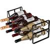 Amig - Portabottiglie impilabile per 8 bottiglie - Confezione da 2 scaffali in acciaio nero - Organizer per cucina, dispensa, sala da pranzo o cantina - Misure: 41 x 20,5 x 19 cm