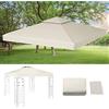 Sonnewelt - Tetto di ricambio per gazebo 3 x 3 m, impermeabile, copertura di protezione UV, doppio tetto, protezione per feste, beige